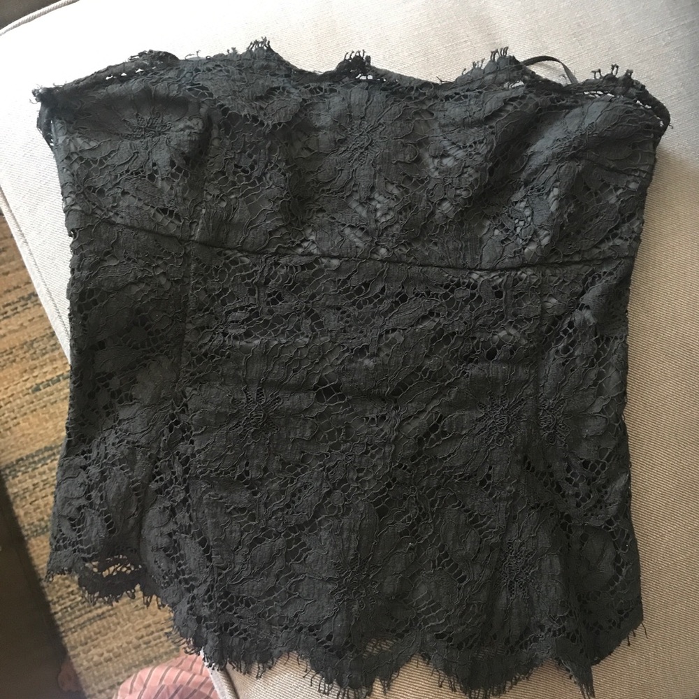 Black lace tube top